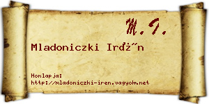 Mladoniczki Irén névjegykártya