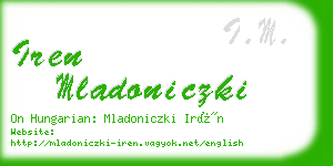 iren mladoniczki business card